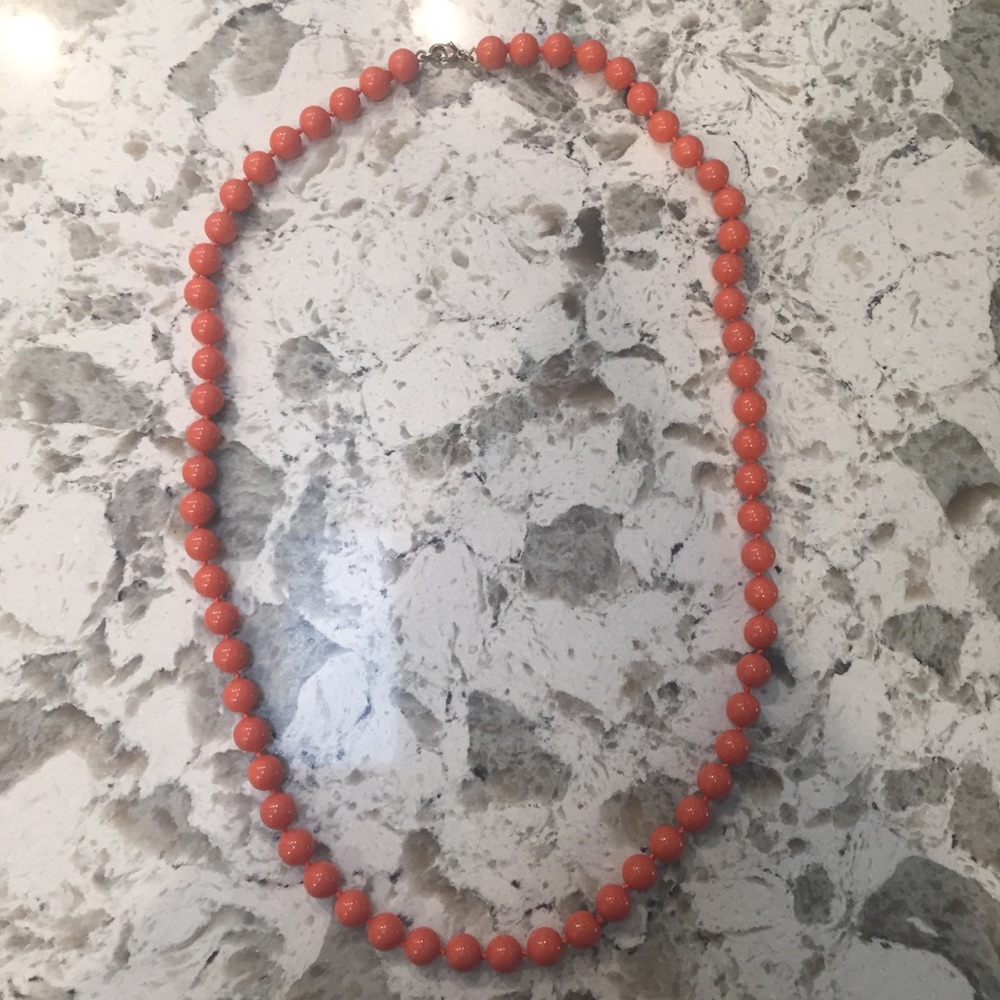 Vintage Coral Pearl Style Beaded Necklace
